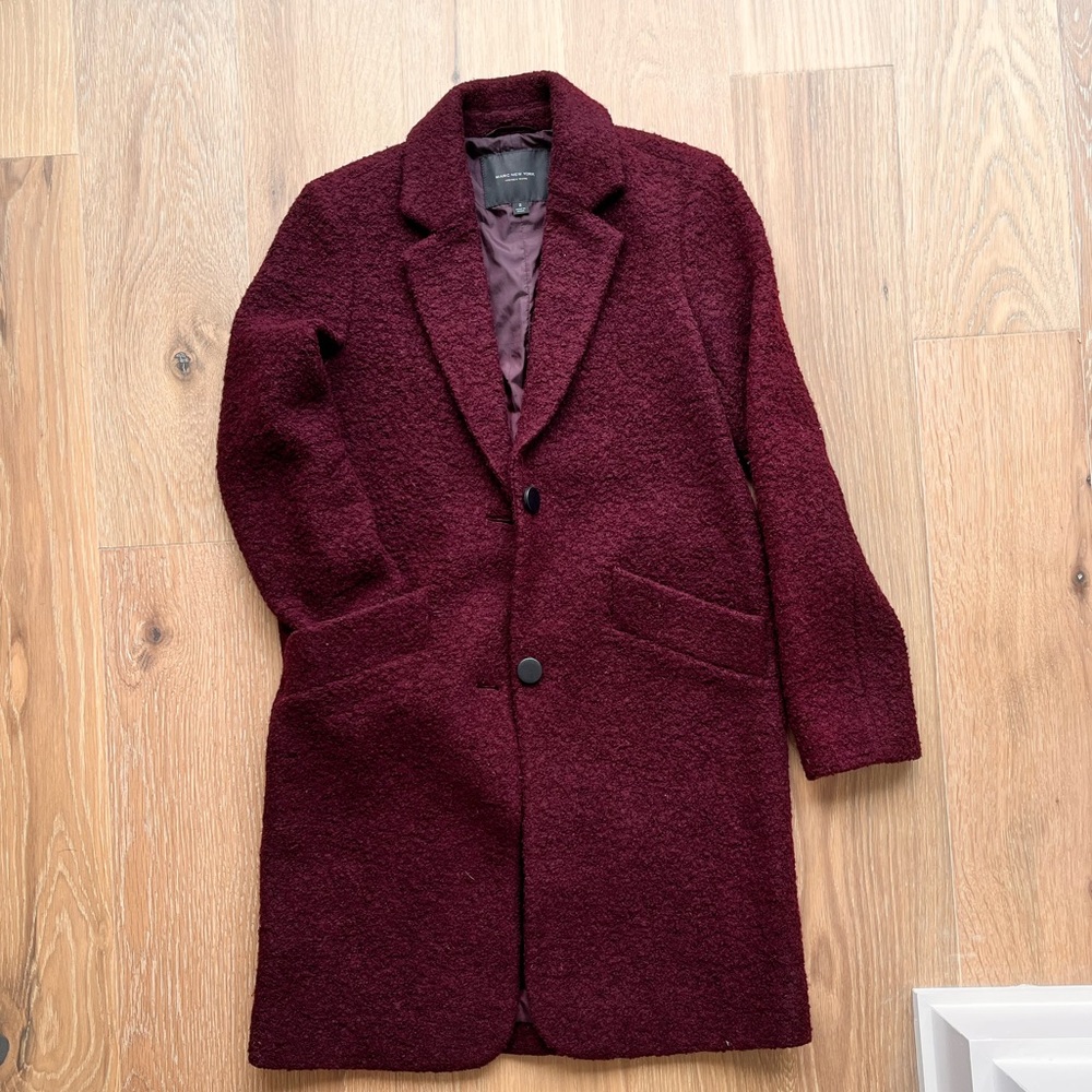 Marc New York textured maroon coat